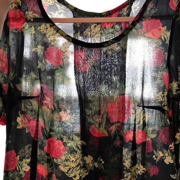 Vintage 90s early 00s dark rose florals maxi fitted dress - Picture 12 of 15